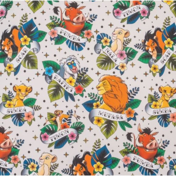 Loungefly x Disney Lion King  Backpack Tatto AOP  Print White Blue Mini Zip NEW - Picture 5 of 5